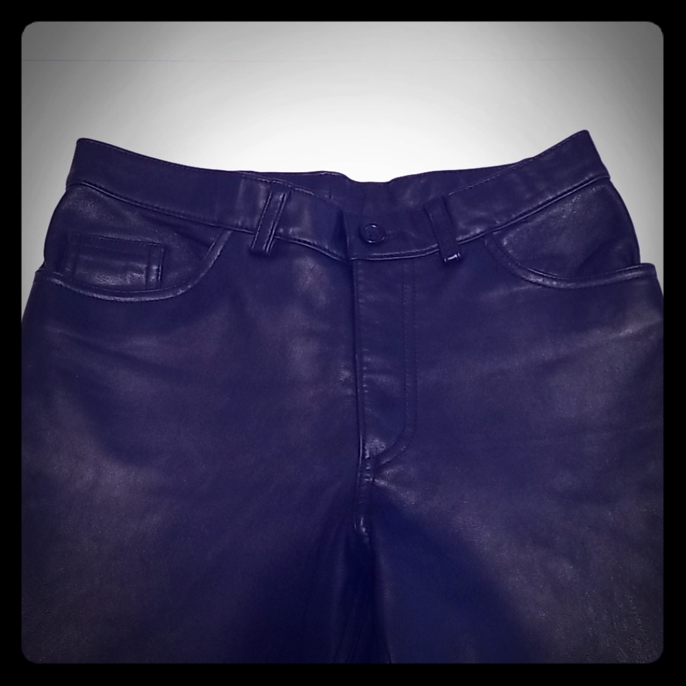 Vintage 90s Black Leather Pants